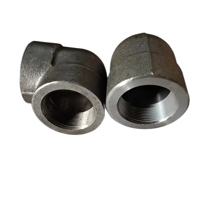 Asme B16.11 Astm A105 كوع مصنوع من الصلب الكربوني 3000 رطل ملولب