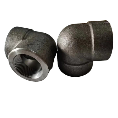 Asme B16.11 Astm A105 كوع مصنوع من الصلب الكربوني 3000 رطل ملولب