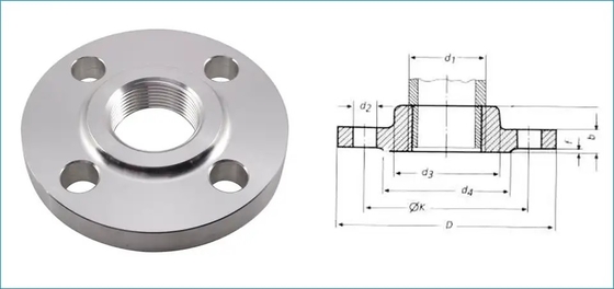 ASME B16.5 تزوير A105N وجه مرتفع الكربون الصلب NPT / BSPT شفة مترابطة